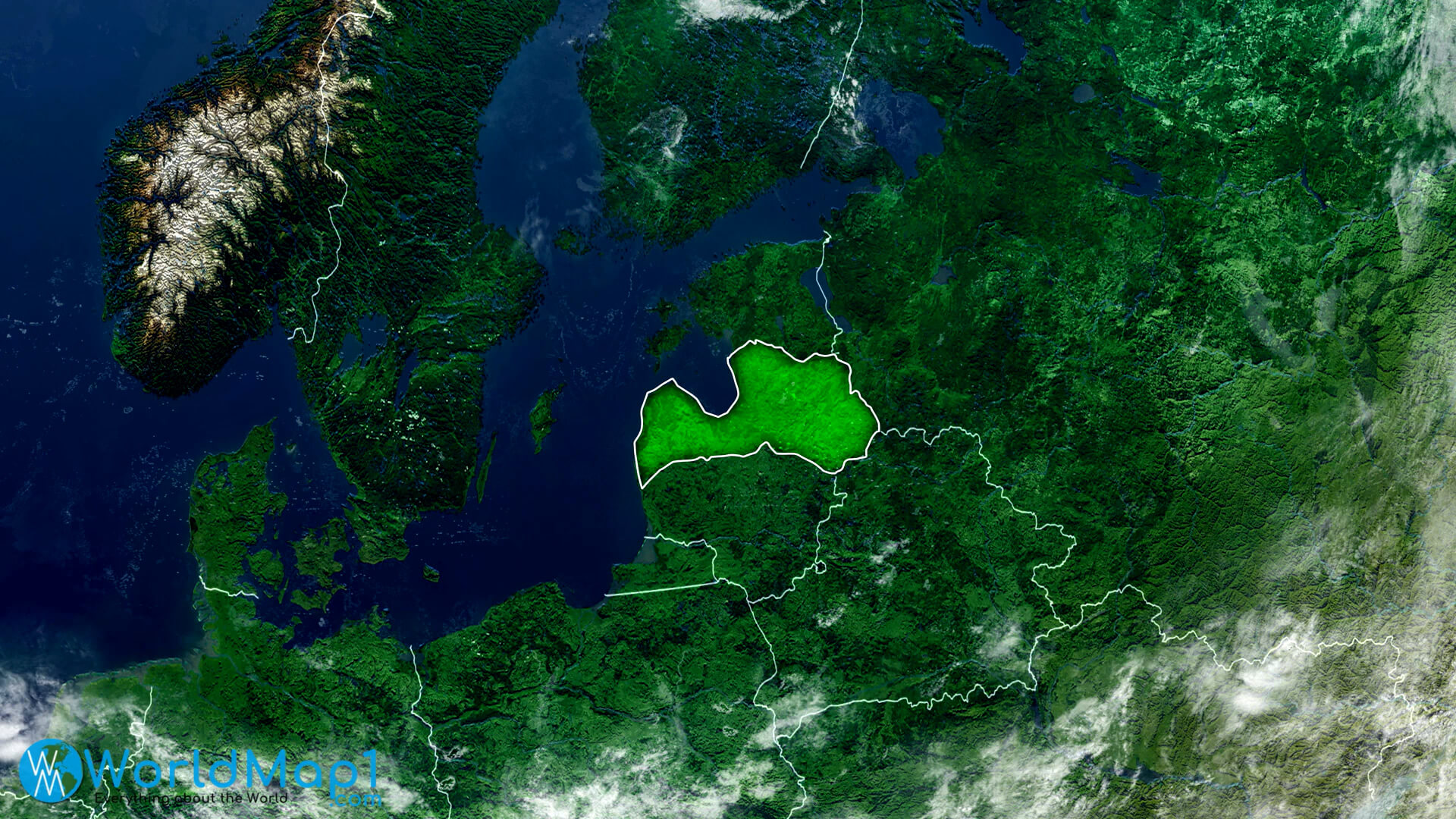 Lettland Satellitenkarte